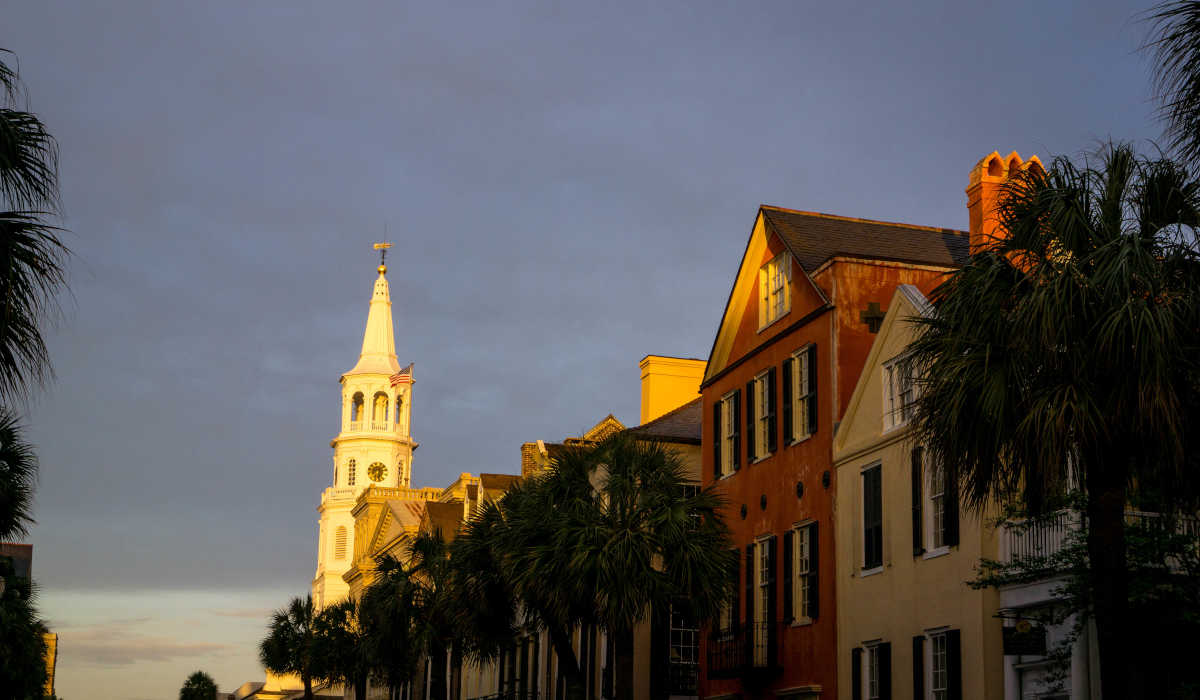 Church at twilight in Charleston